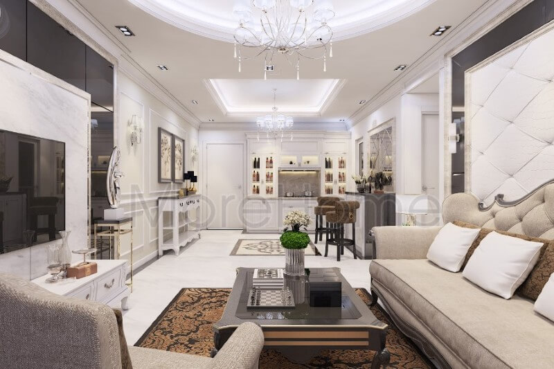 Nội thất phòng khách chung cư tân cổ điển ấn tượng và sang trọng Top các mẫu thiết kế phòng khách ưa chuộng nhất hiện nay