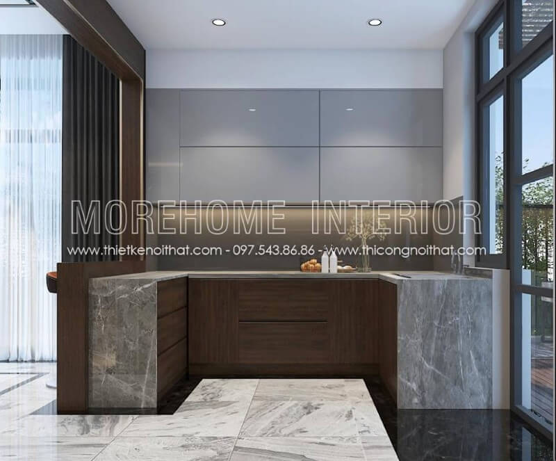 Tủ bếp hiện đại, tủ bếp chữ u, tủ bếp chữ i, tủ bếp chữ l