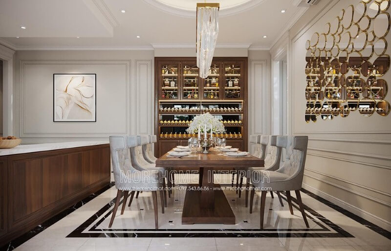 Bộ bàn ghế ăn đẹp 6 ghế cao cấp lựa chọn ấn tượng cho phòng ăn sang trọng, đẳng cấp. Thiết kế phòng ăn biệt thự