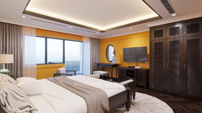 Trang trí nội thất phòng ngủ biệt thự Gamuda phong cách á đông đẹp , sang trọng và cuốn hút Thiết kế phòng ngủ biệt thự