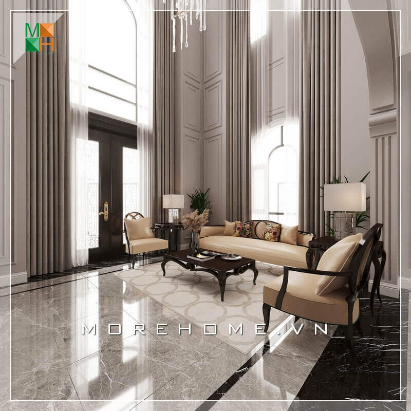 Mẫu thiết kế nội thất phòng khách mang phong cách tân cổ điển sang trọng cho biệt thự, nhà phố, chung cư cao cấp, căn hộ penthouse. Theo dõi các mẫu thiết kế phòng khách ưa chuộng nhất hiện nay