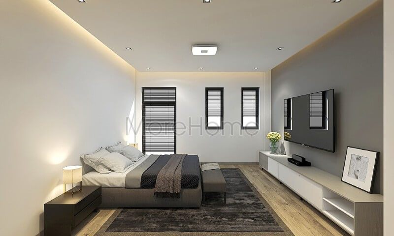 Thiết kế giường ngủ hộp với mặt giường thấp tạo cảm giác thư thái, thoải mái khi nằm nghỉ ngơi