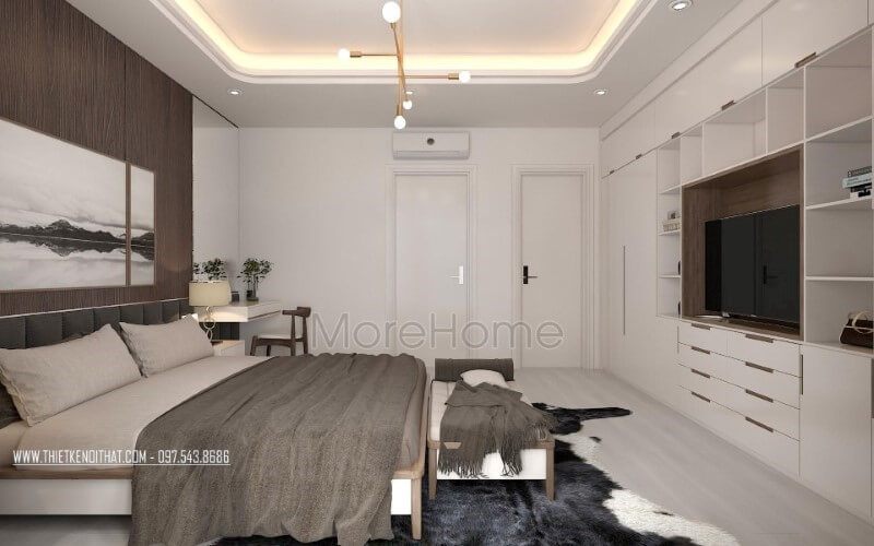 Bối cảnh nội thất phòng ngủ hiện đại đẹp cho nhà phố, biệt thự, chung cư.