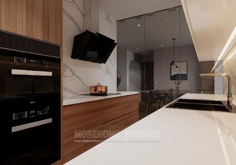 Nội thất bếp chung cư tiện nghi