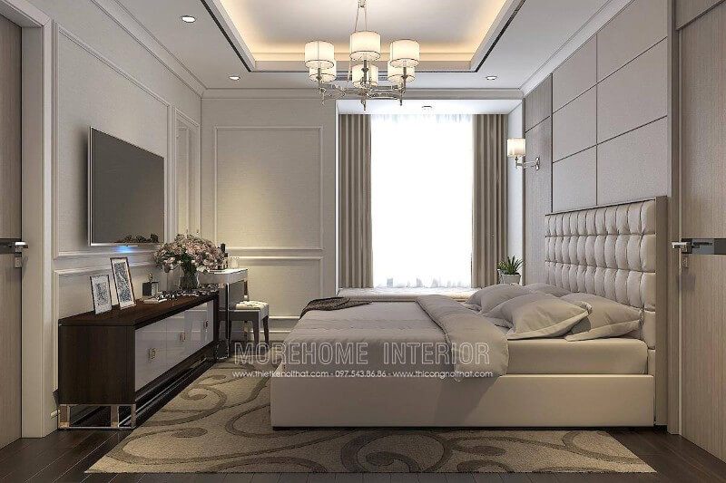Nội thất phòng ngủ chung cư đẹp ấn tượng với đồ nội thất hiện đại, tiện dụng