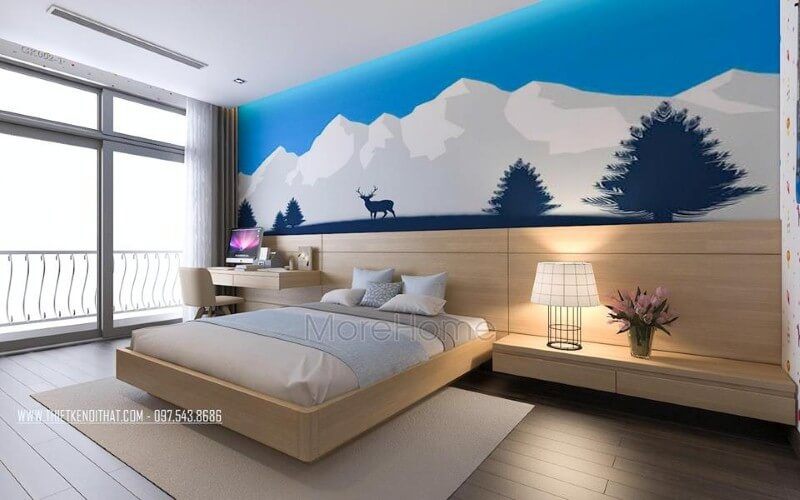 Để làm cho không gian phòng ngủ trẻ trở nên thông thoáng, đẹp và độc đáo, hãy sắp xếp nội thất của phòng cùng cửa sổ lớn và ban công.