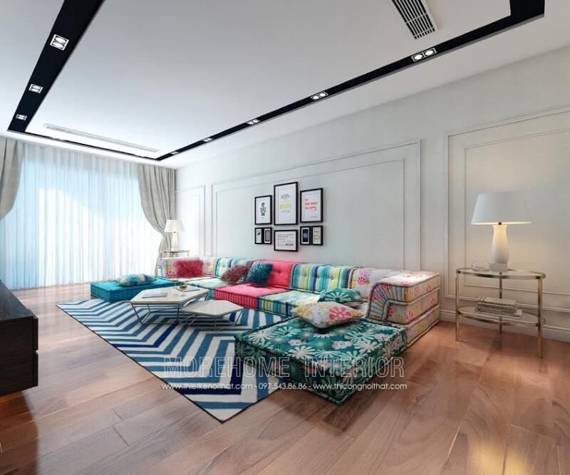 Bàn trà MH-HD031 phong cách hiện đại trang trí phòng khách chung cư tươi mới