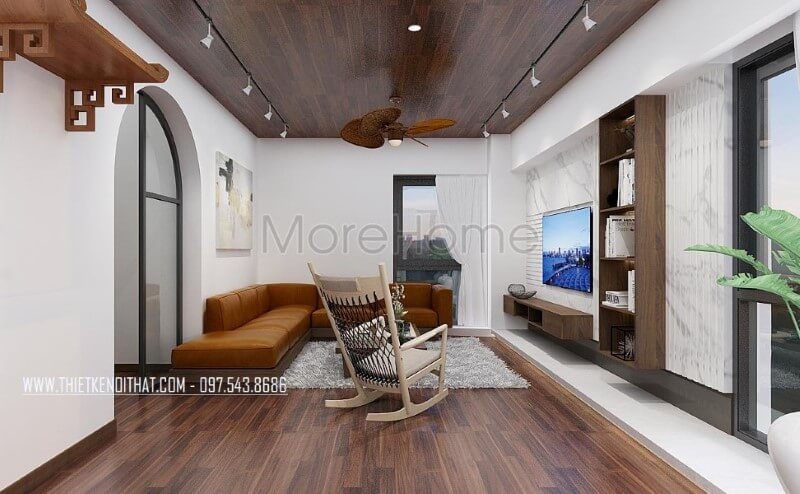 Ý tưởng nội thất phòng khách hiện đại đẹp, sang trọng tại biệt thự Xuân Phương.