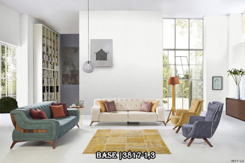 Nét hiện đại sang trọng được tạo nên bởi sự kết hợp giữa đồ nội thất và 2 mẫu giấy dán tường 3817-1, 3817-3.