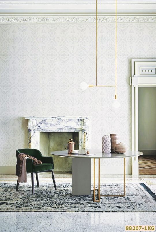 Không gian phòng khách trở nên cực kỳ sang trọng với mẫu giấy dán tường 88267-1
