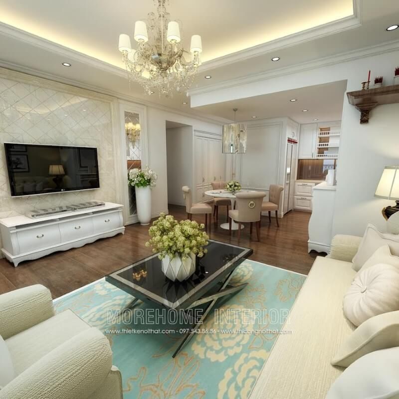 Mẫu bàn trà hiện đại mặt đá trang trí không gian phòng khách tươi mới