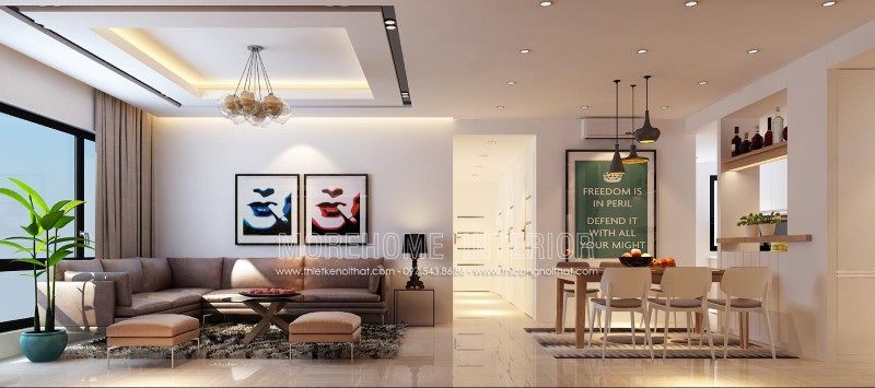 Sofa L hiện đại MS-020 bọc da màu nâu sang trọng, dễ dàng vệ sinh tạo điểm nhấn cho phòng khách