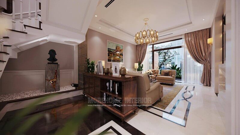 Trang trí phòng khách đẹp với mẫu bàn gỗ trang trí hiện đại