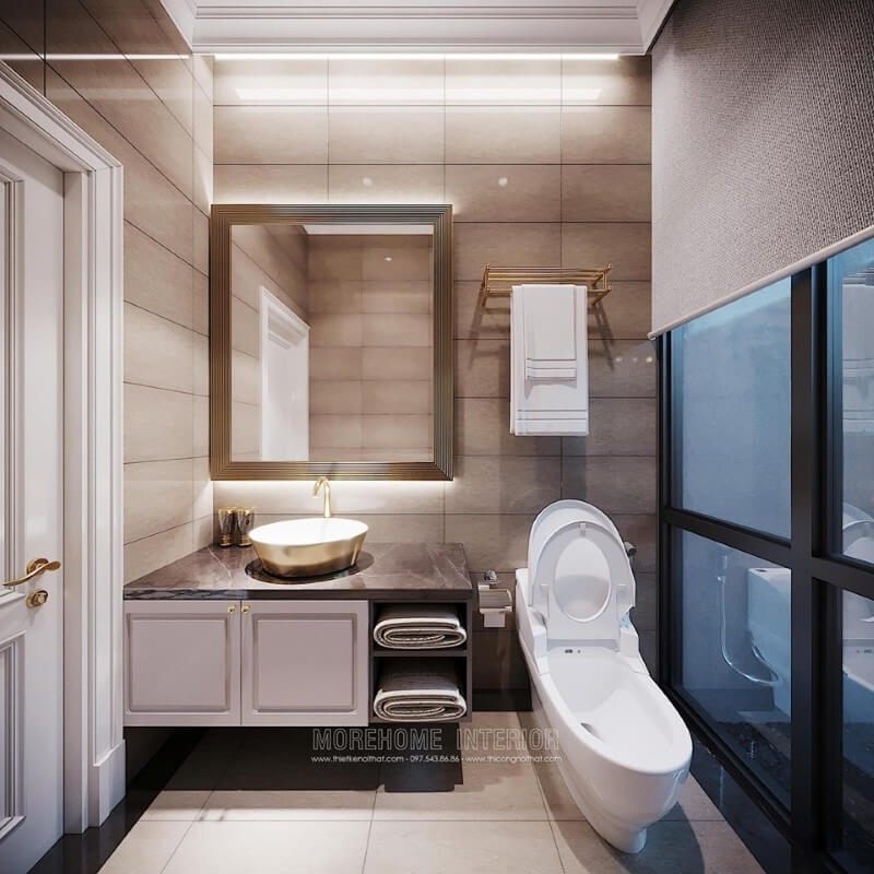 Gương trang trí phòng tắm toilet đẹp hiện đại