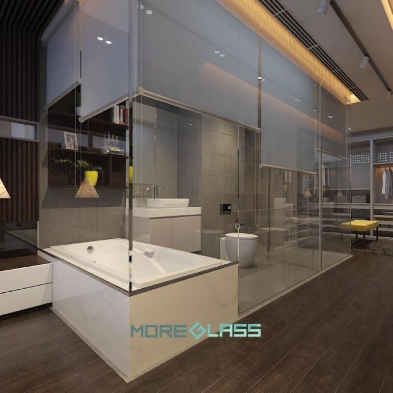 Với chất liệu trong suốt, phòng tắm kính tạo cho người sử dụng cảm giác thư thái, nhẹ nhàng sau ngày làm việc mệt mỏi.