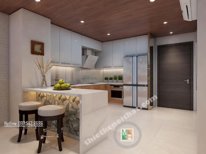 Phòng bếp hiện đại, có tính năng tiện lợi và tinh tế đến mức cao.