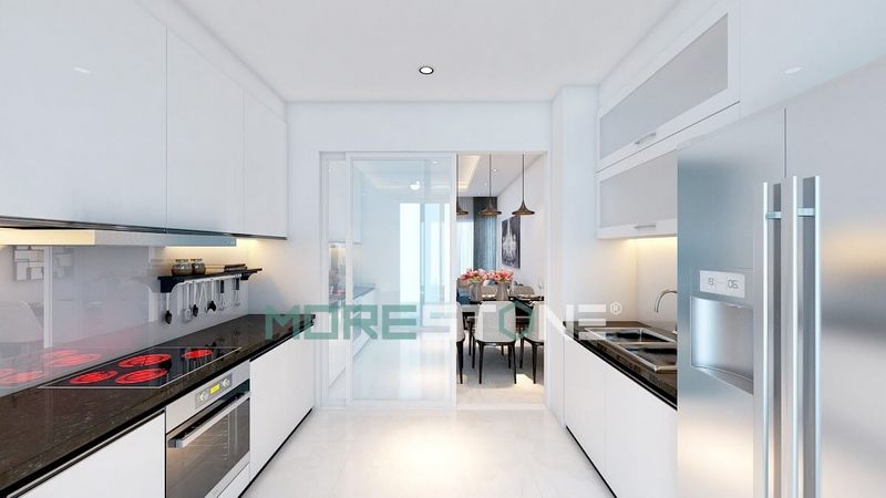 Mẫu đá ốp bếp solid surface HIMACS - M603 Aurona Sanremo ốp mặt bếp cho biệt thự